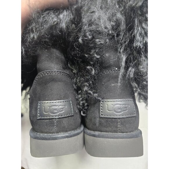 Ugg Women's Lida Boot Mongolian Sheepskin and Suede Black Size 6 US- RARE STYLE - Picture 11 of 13